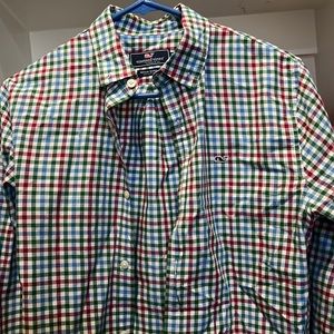Boys Plaid vineyard vines shirt